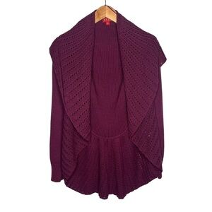 Elle Women's Deep Purple Knit Cardigan